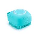 Silicone pet bath massage glove with built-in shampoo dispenser green | Paawvital