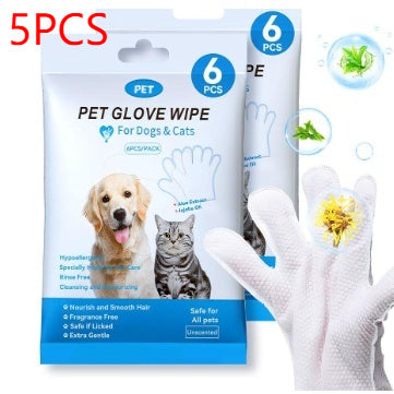 Disposable waterless pet bath gloves with deodorizing formula | Paawvital