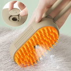 Electric steam brush in use grooming fluffy dog coat | Paawvital