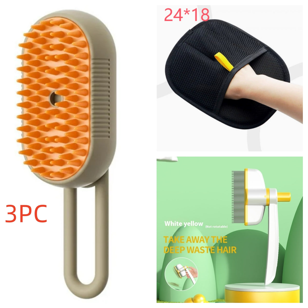Electric Steam Pet Grooming Brush