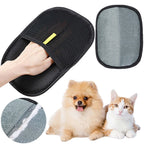 Pet Deshedding Grooming Gloves for dogs and cats removing loose fur while providing a gentle grooming massage
