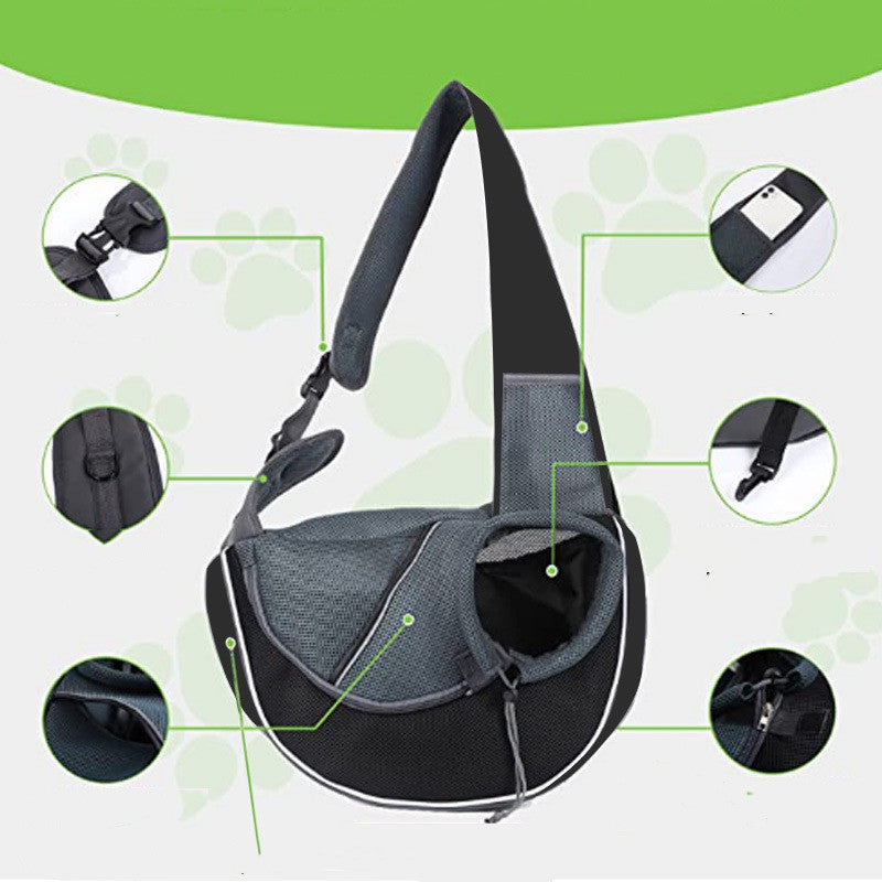Breathable hands-free pet carrier crossbody bag adjustable strap | Paawvital